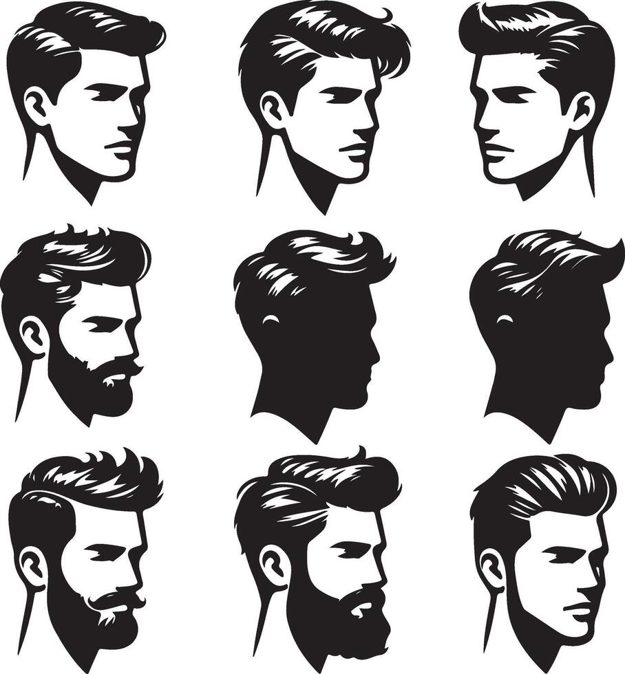 man hairstyles black vector