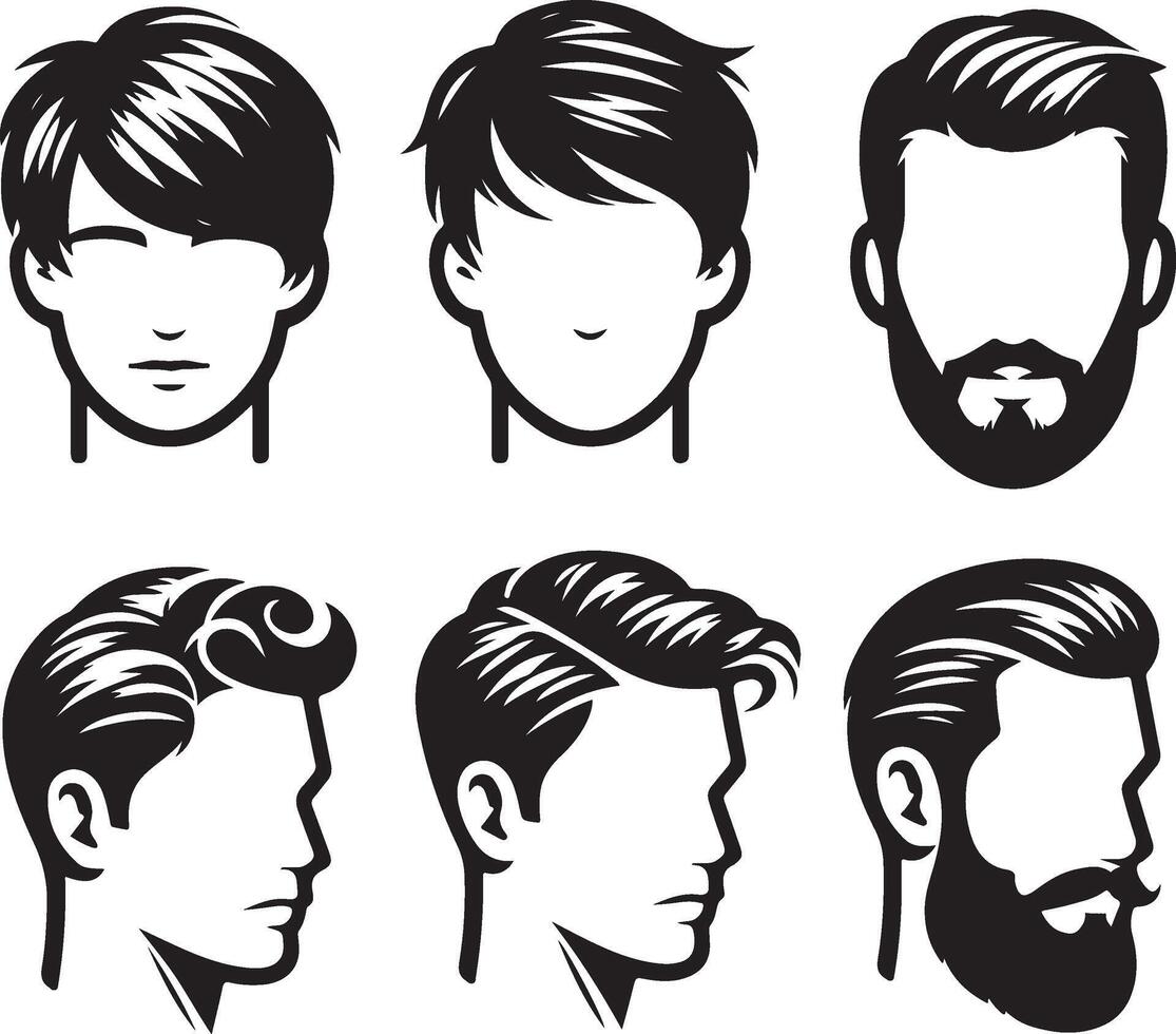 man hairstyles black vector