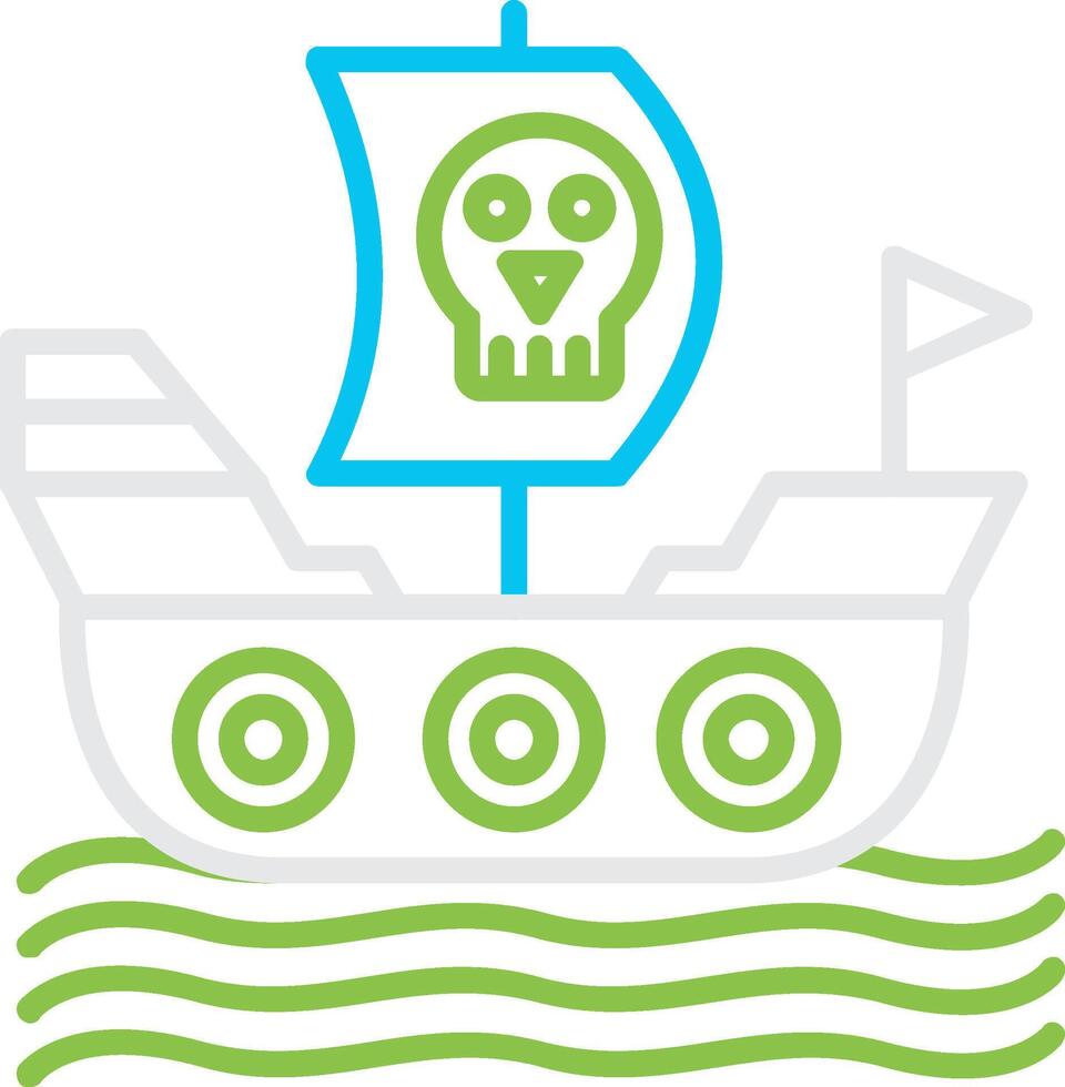 Pirate Ship Creative Icon Design vector