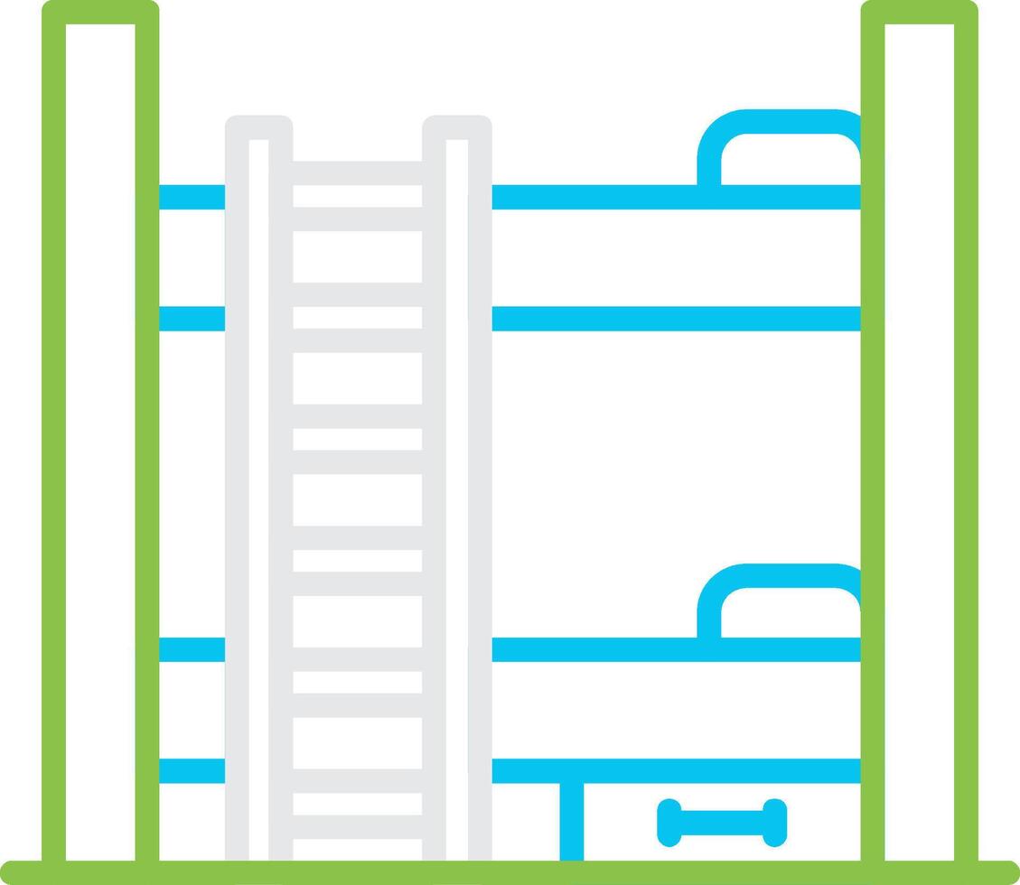 Bunk Bed Creative Icon Design vector