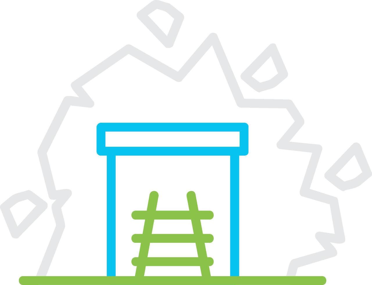 Mining Tunnel Creative Icon Design vector