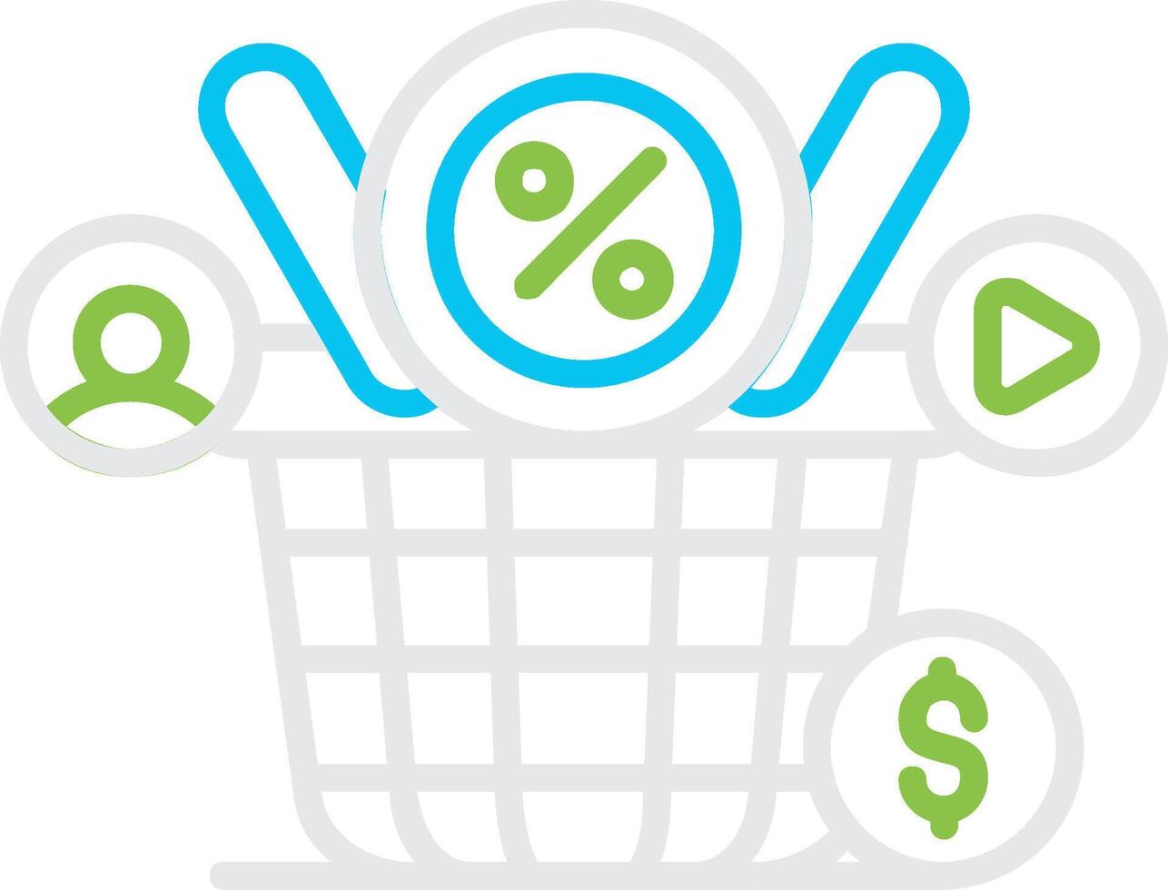 basket Creative Icon Design vector