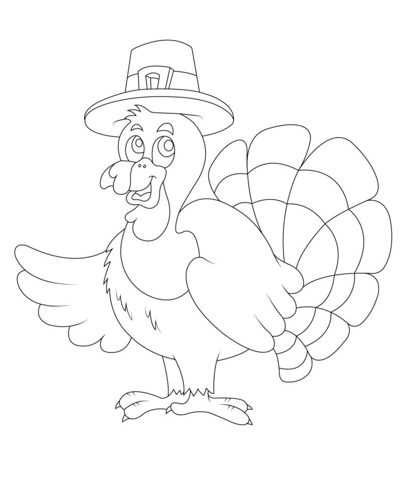 Thanksgiving coloring pages easy vector