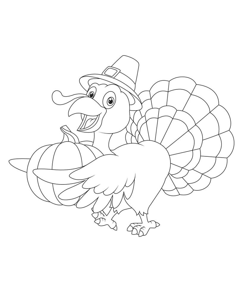 Thanksgiving coloring pages easy vector