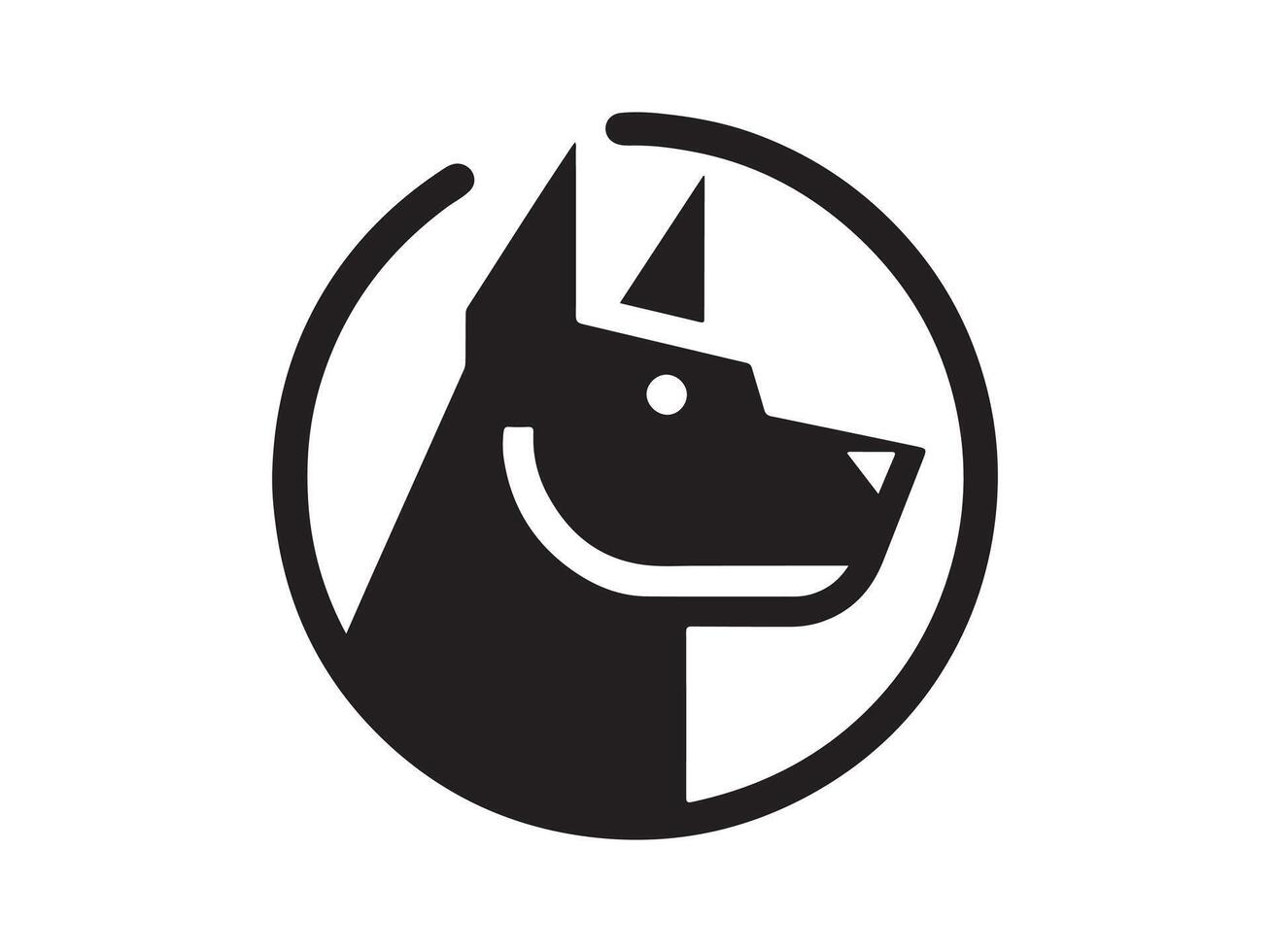 Dog head icon. Flat style. Cartoon dog face. illustration isolated on white. Silhouette simple. Animal Logotype concept. Logo design template. vector