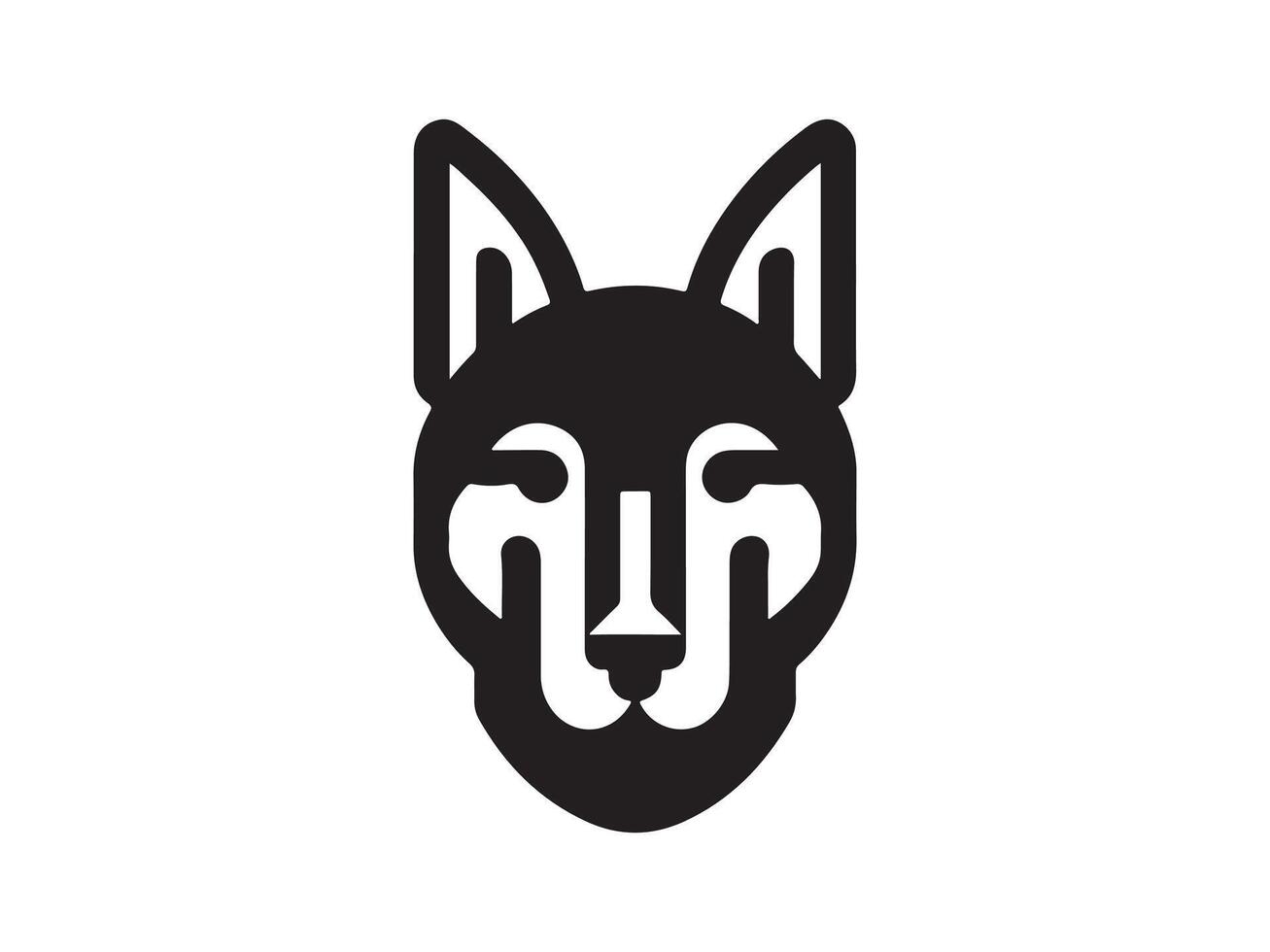 Dog head icon. Flat style. Cartoon dog face. illustration isolated on white. Silhouette simple. Animal Logotype concept. Logo design template. vector