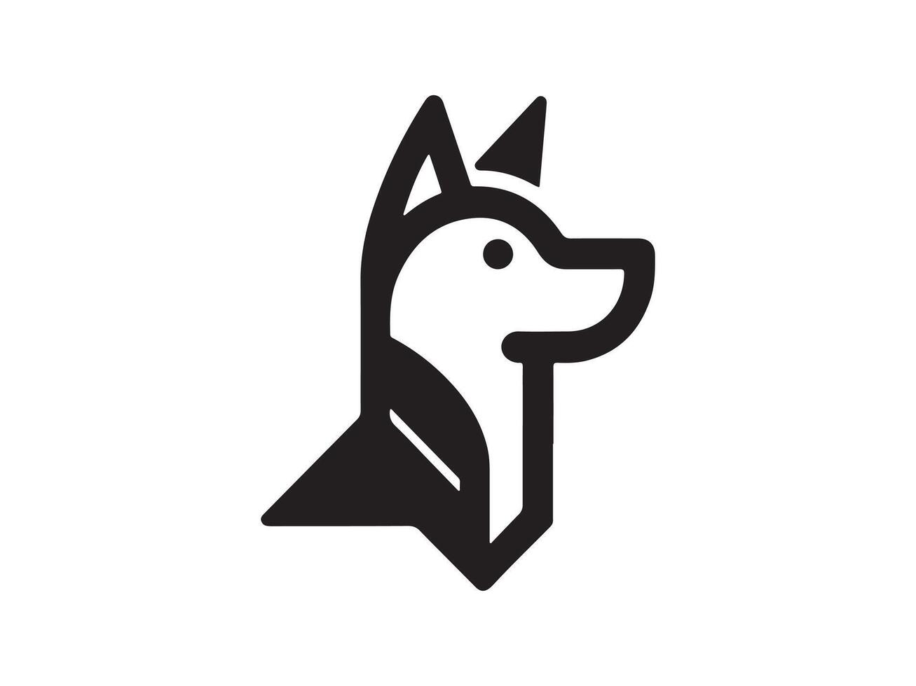 Dog head icon. Flat style. Cartoon dog face. illustration isolated on white. Silhouette simple. Animal Logotype concept. Logo design template. vector