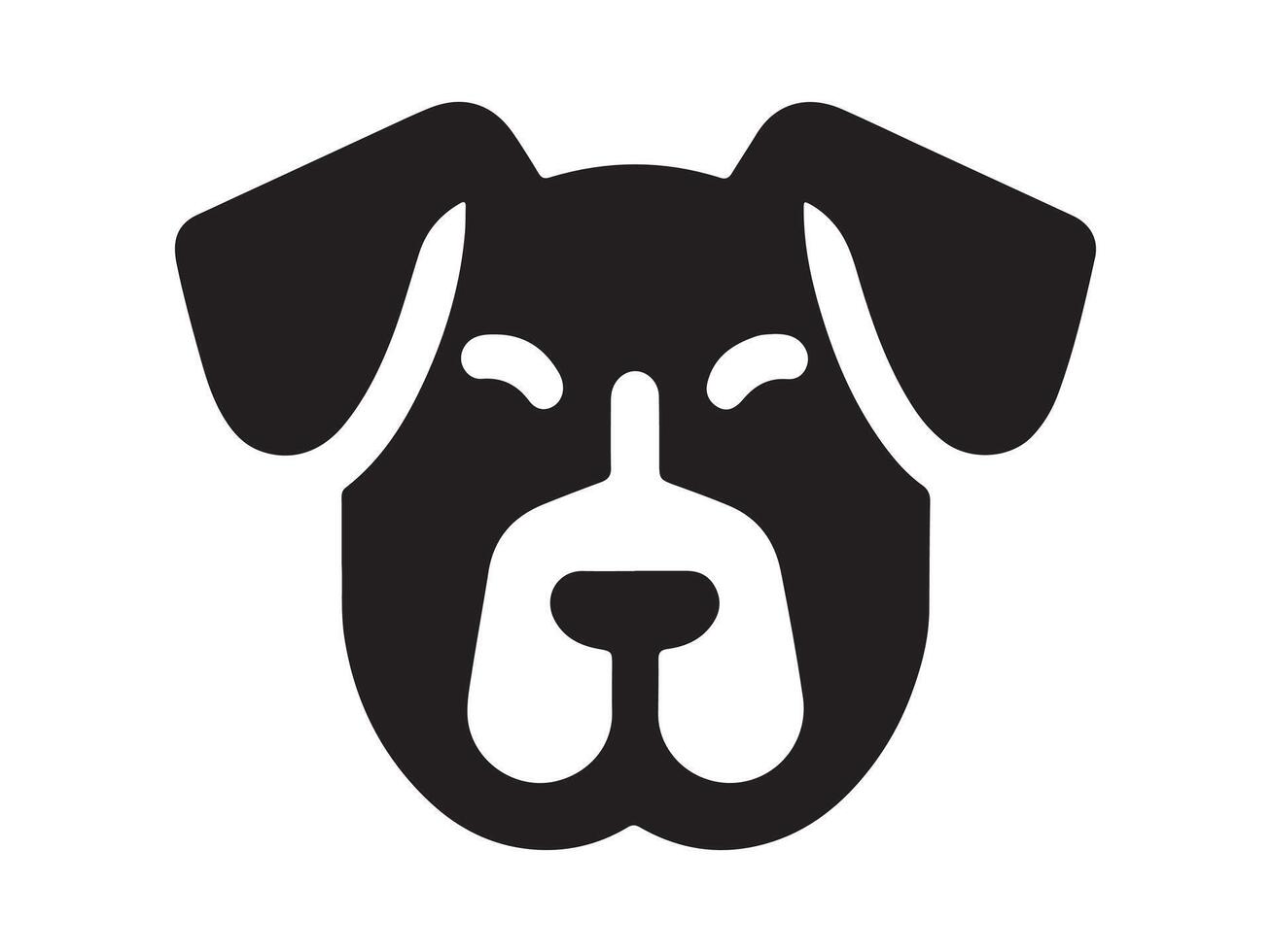 a black and white dog head icon on a white background vector