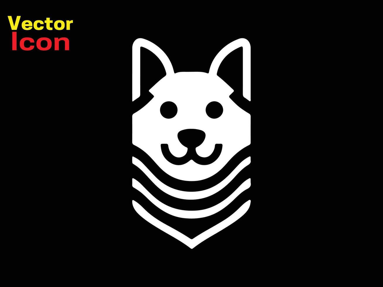 Dog head icon. Flat style. Cartoon dog face. illustration isolated on white. Silhouette simple. Animal Logotype concept. Logo design template. vector