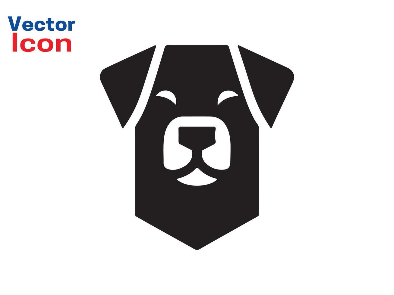 a black dog head icon on a white background vector
