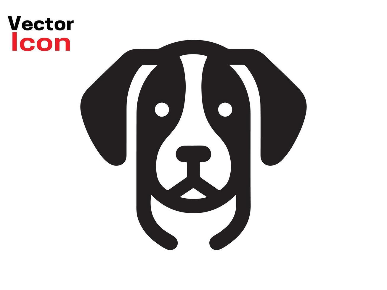 Dog head icon. Flat style. Cartoon dog face. illustration isolated on white. Silhouette simple. Animal Logotype concept. Logo design template. vector