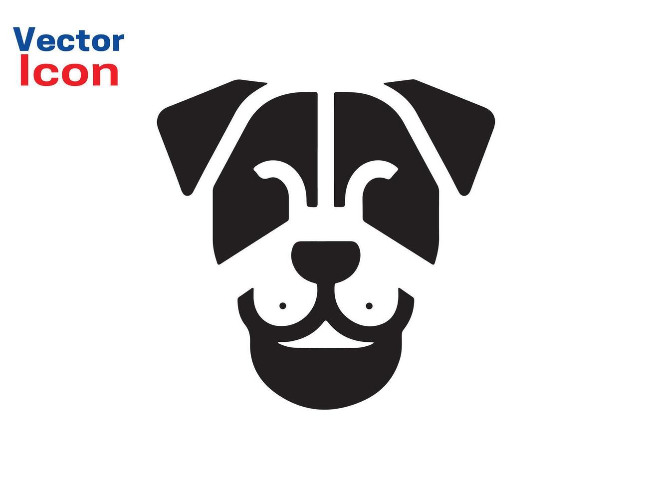Dog head icon. Flat style. Cartoon dog face. illustration isolated on white. Silhouette simple. Animal Logotype concept. Logo design template. vector