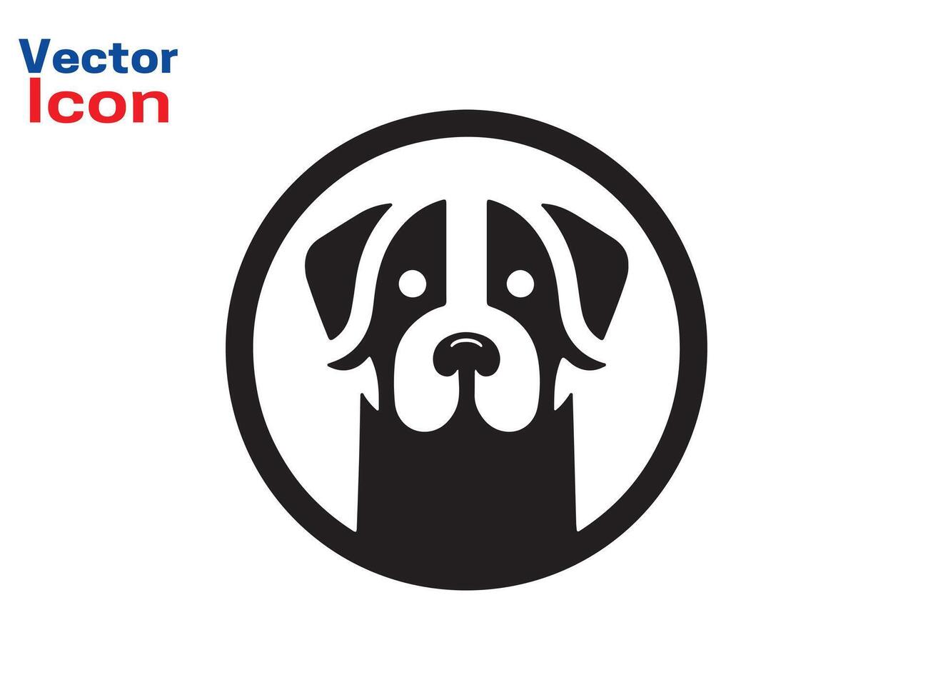 Dog head icon. Flat style. Cartoon dog face. illustration isolated on white. Silhouette simple. Animal Logotype concept. Logo design template. vector