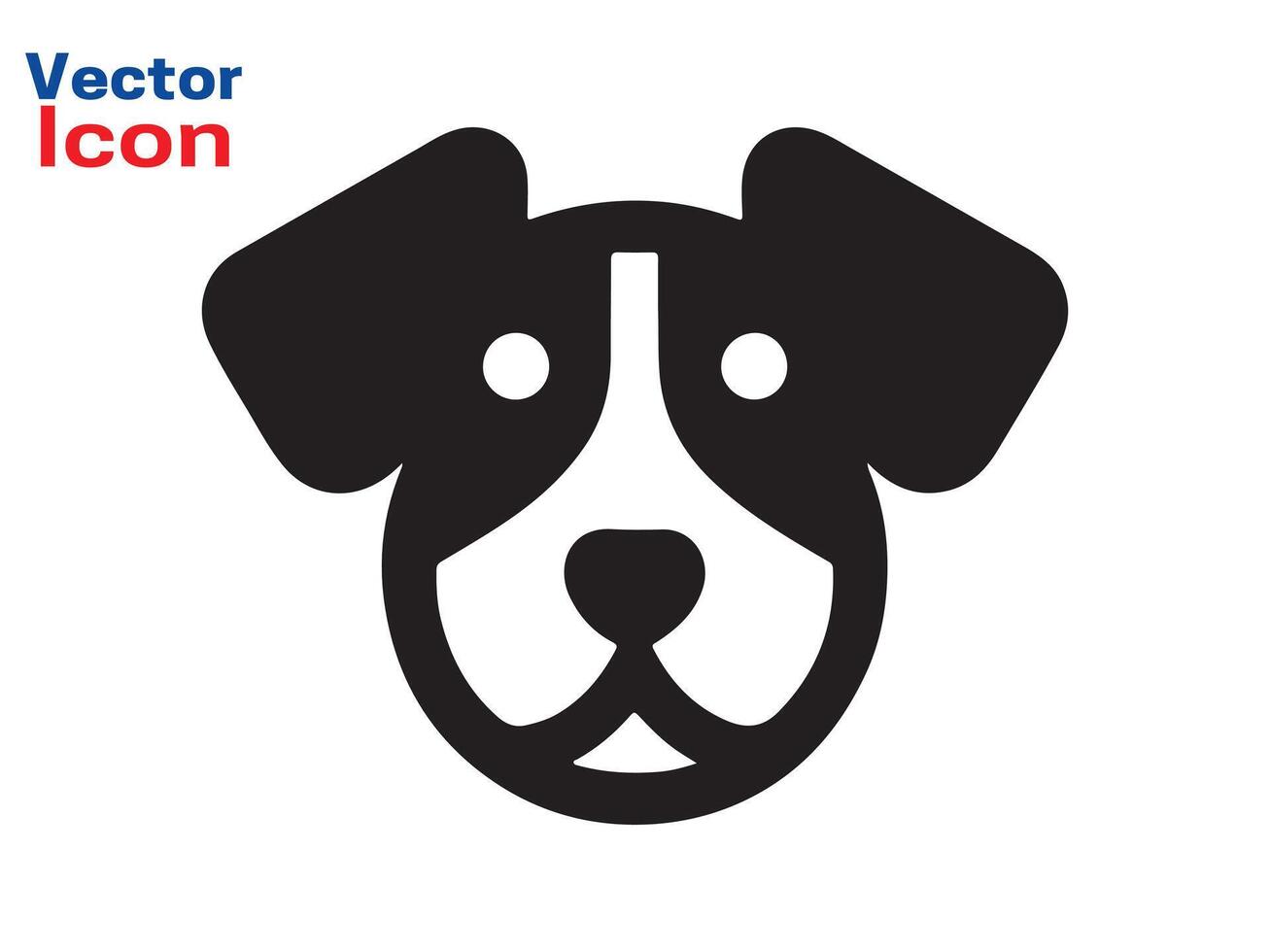 Dog head icon. Flat style. Cartoon dog face. illustration isolated on white. Silhouette simple. Animal Logotype concept. Logo design template. vector