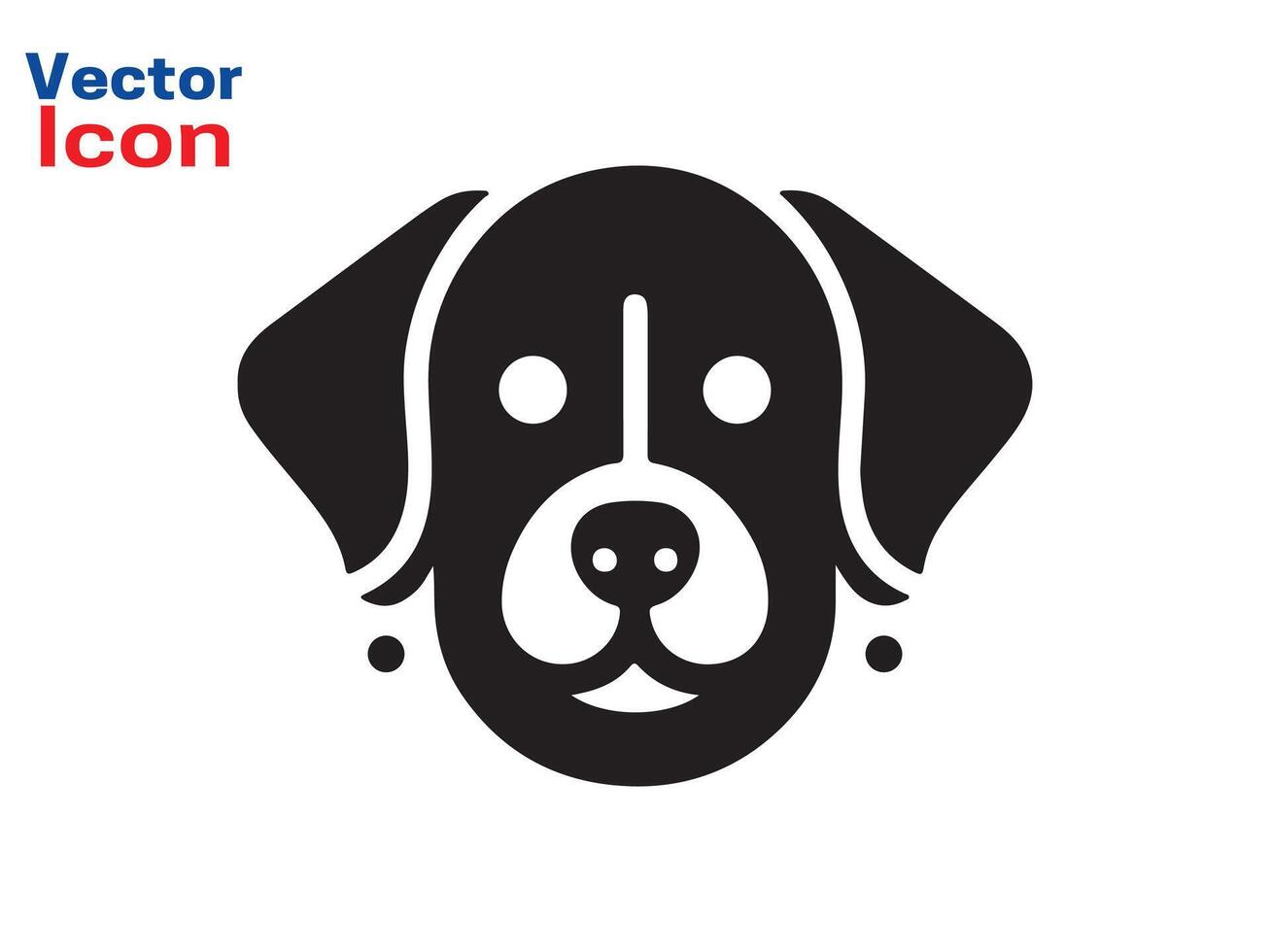 Dog head icon. Flat style. Cartoon dog face. illustration isolated on white. Silhouette simple. Animal Logotype concept. Logo design template. vector