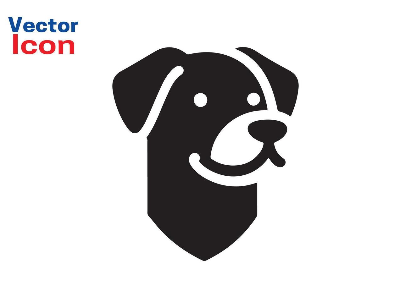 Dog head icon. Flat style. Cartoon dog face. illustration isolated on white. Silhouette simple. Animal Logotype concept. Logo design template. vector