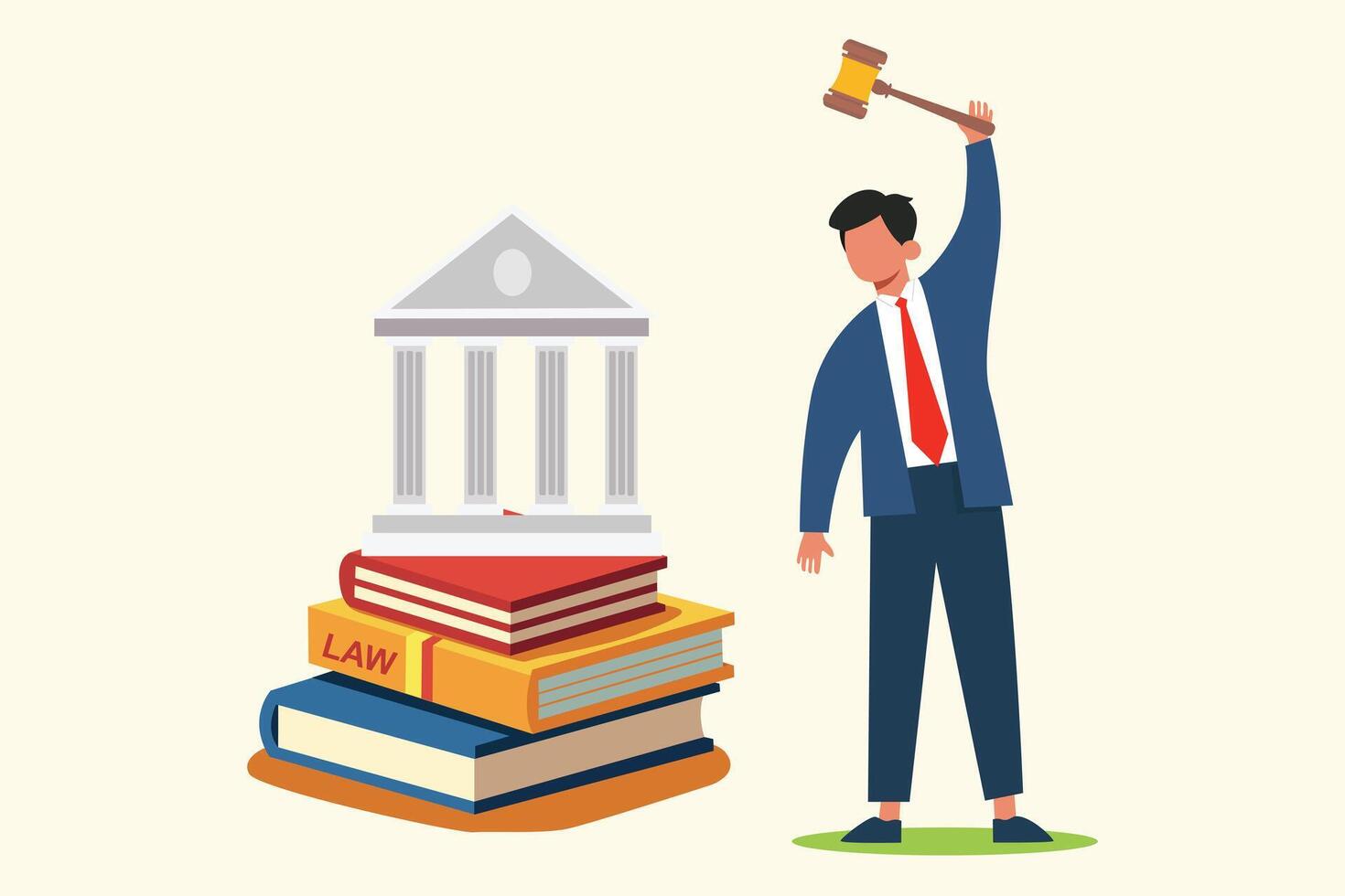 Law Concept. Colored flat illustration isolated. vector
