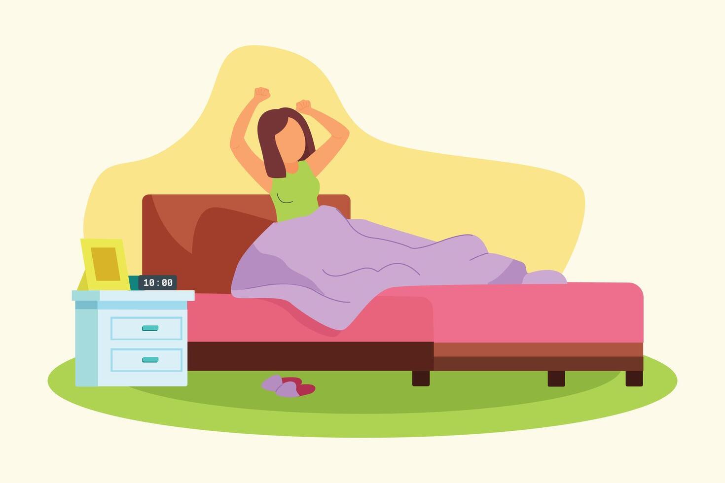 Day in the life Concept. Colored flat illustration isolated. vector
