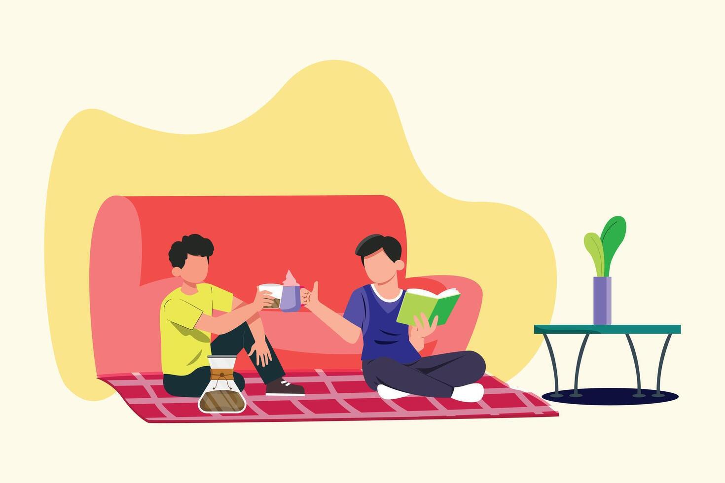 Day in the life Concept. Colored flat illustration isolated. vector