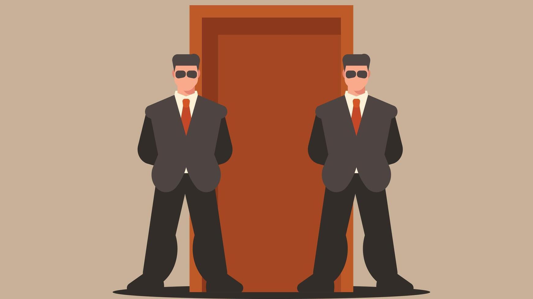 security Guards securing rooms vector