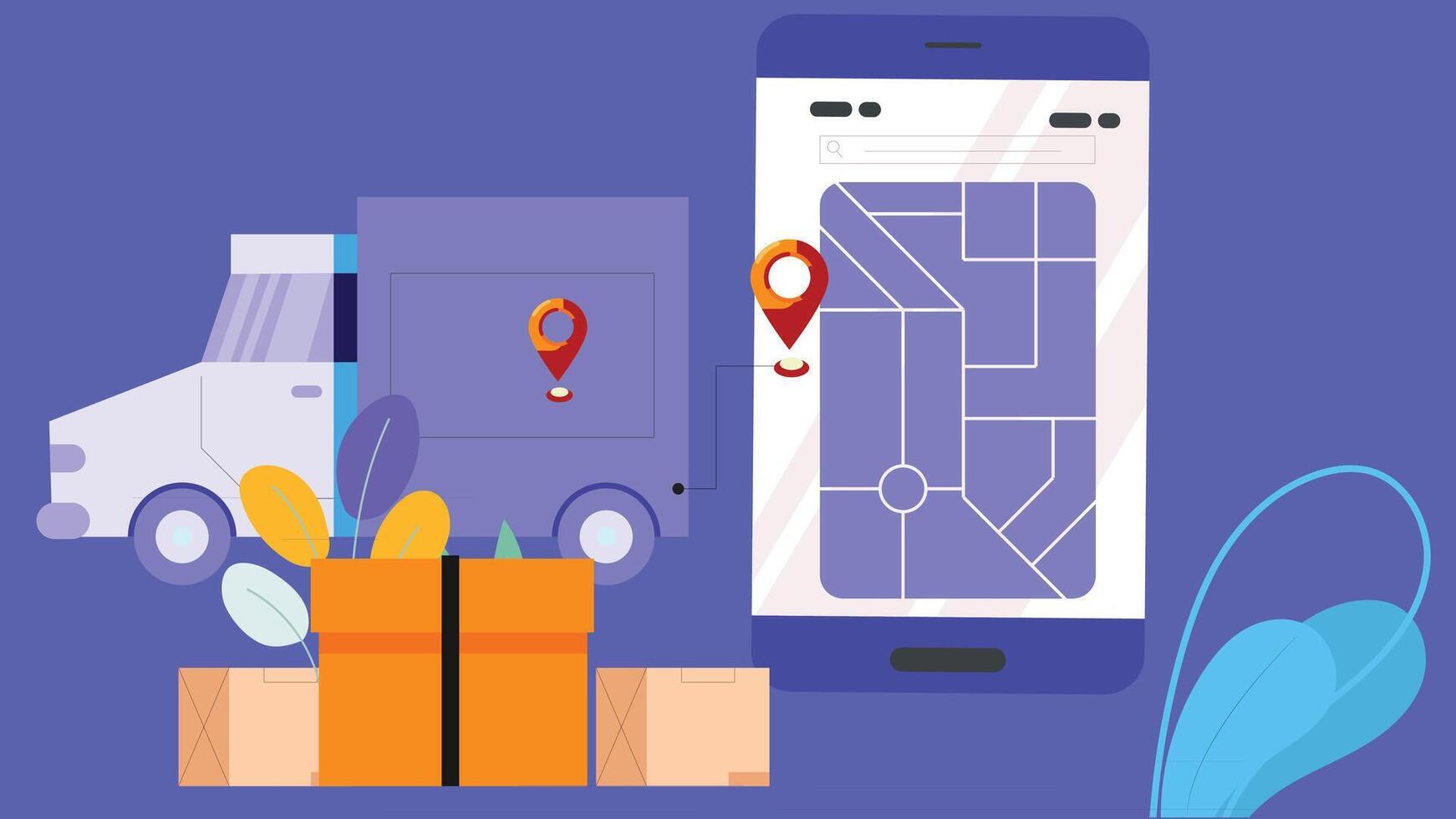 Logistics packages storage and delivery concept illustration vector