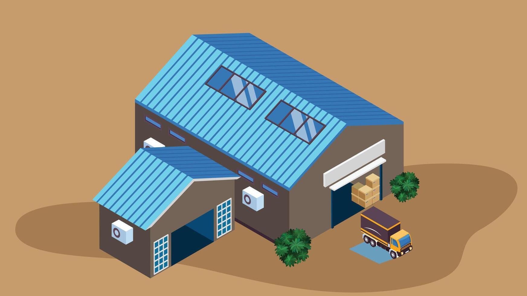 Logistics packages storage and delivery concept illustration vector