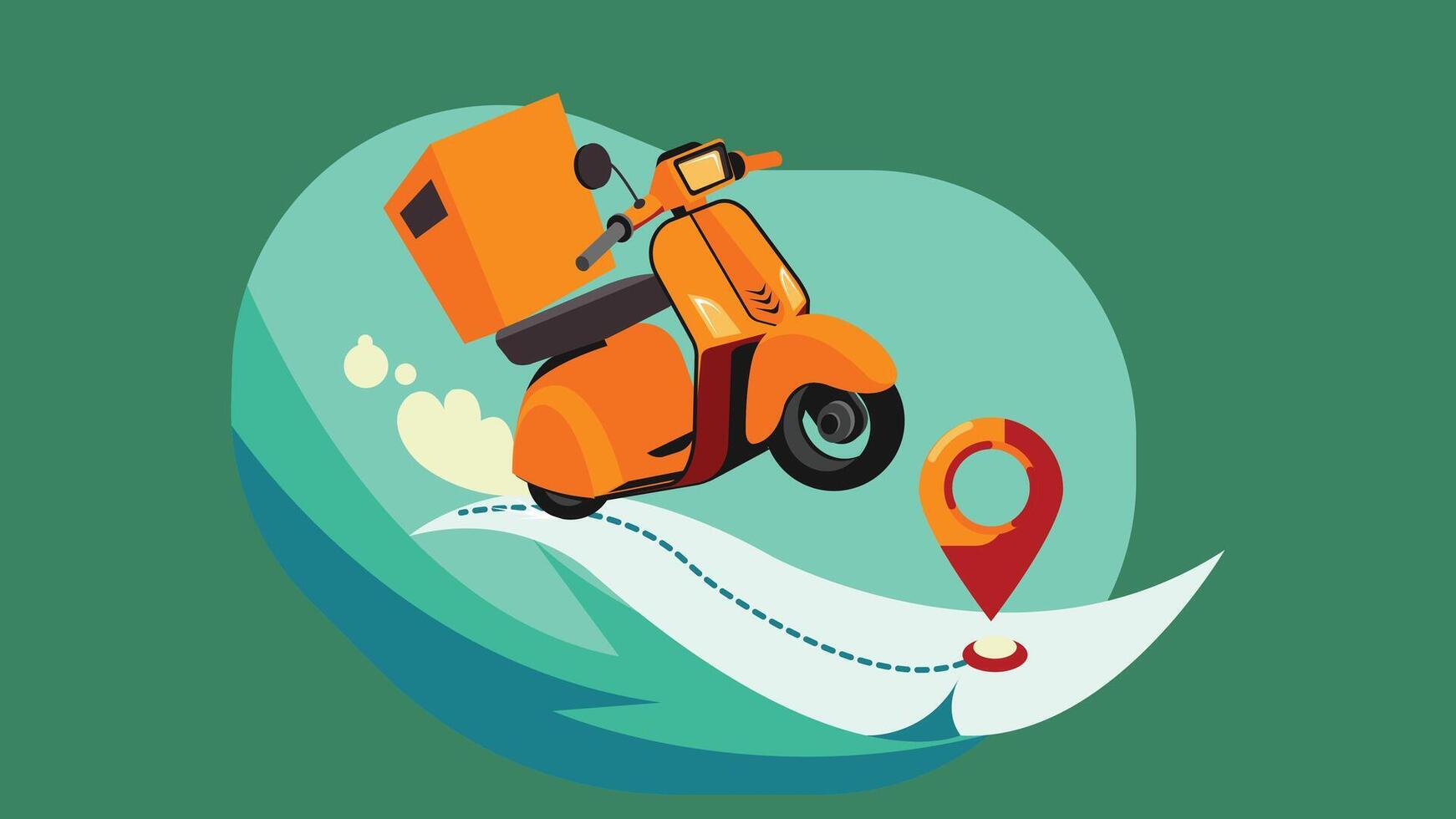 Motorcycle delivery man with packages illustration vector