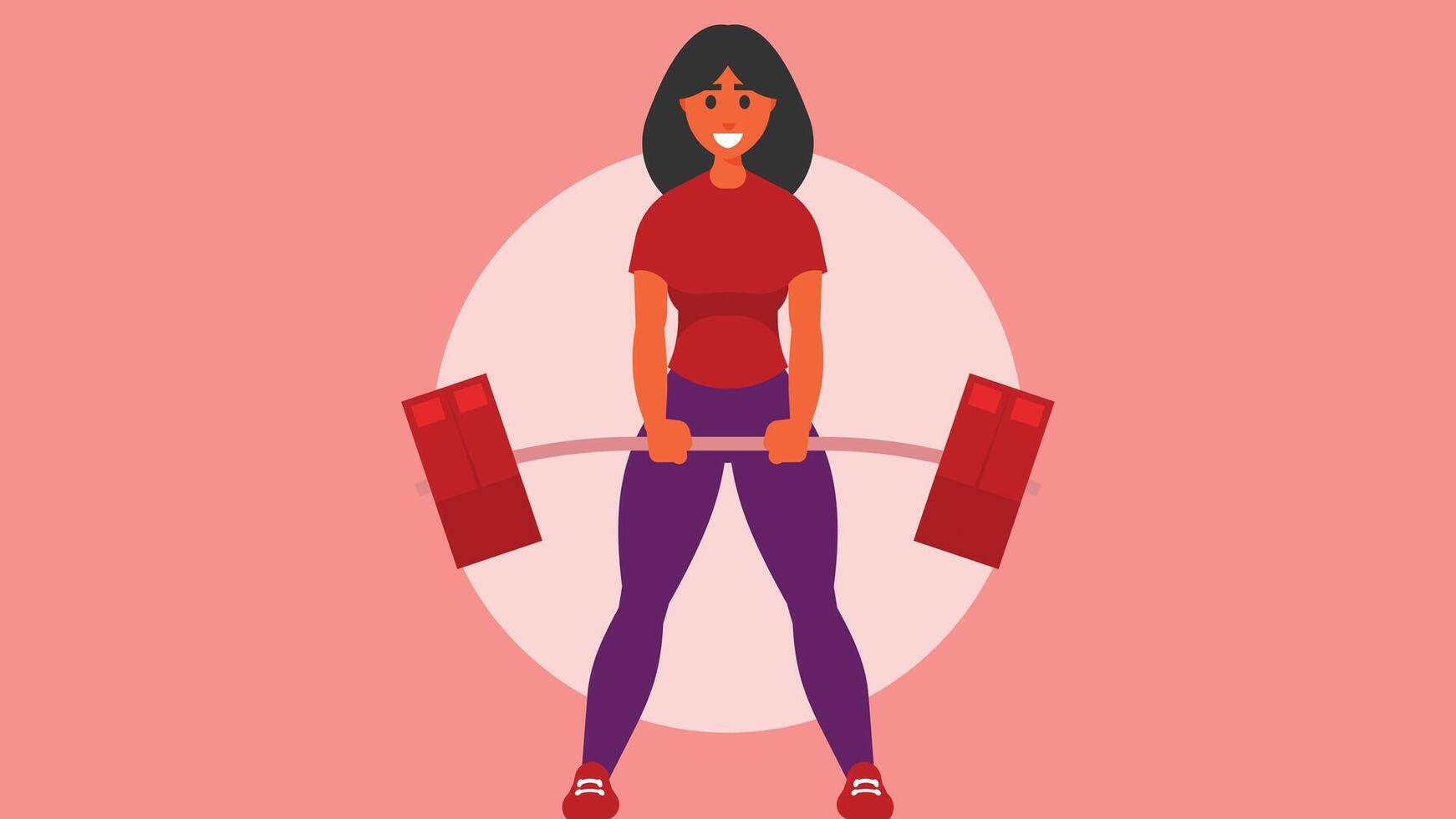 female character doing exercise in the gym vector