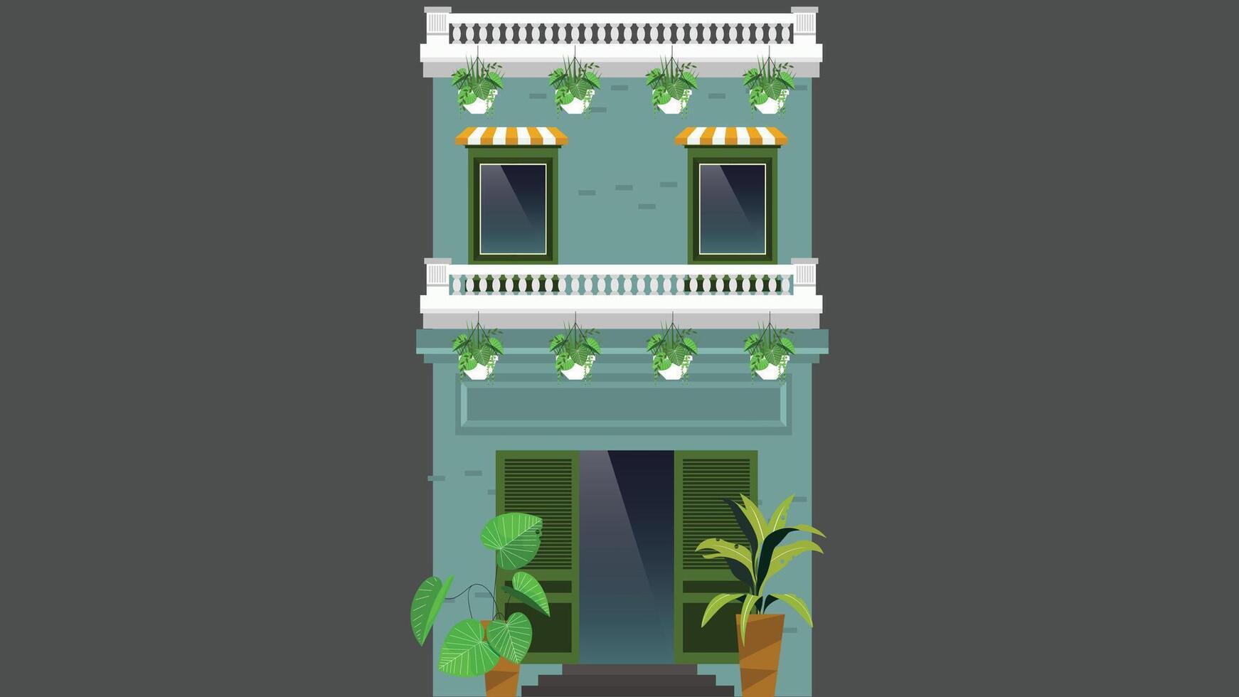 Urban city building houses isolated illustration vector