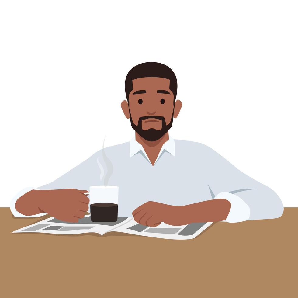 Sleepy or tired employee. A hangover or a disease. vector