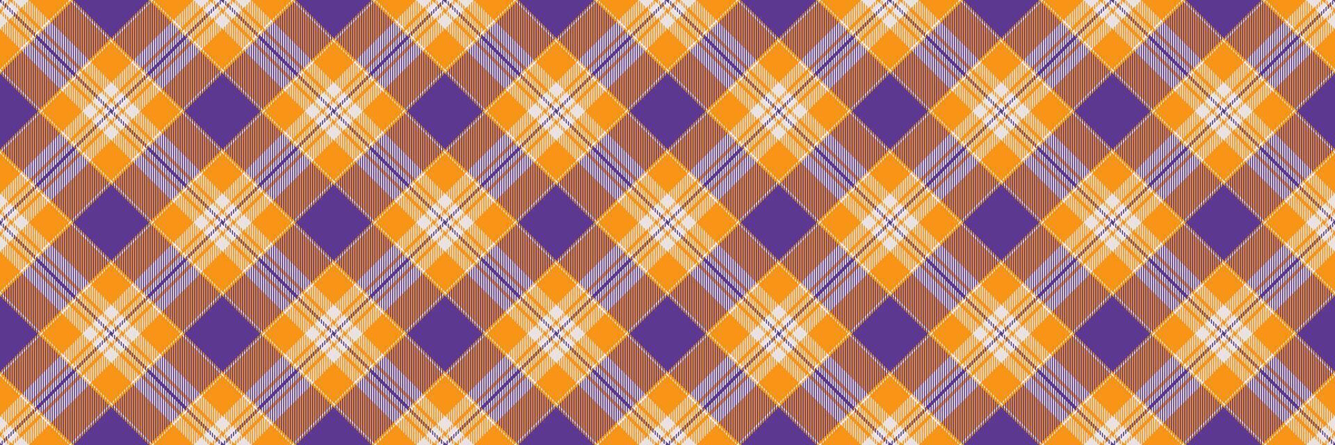 Give textile seamless, silky fabric pattern background. Handkerchief tartan check plaid texture in bright and violet colors. vector