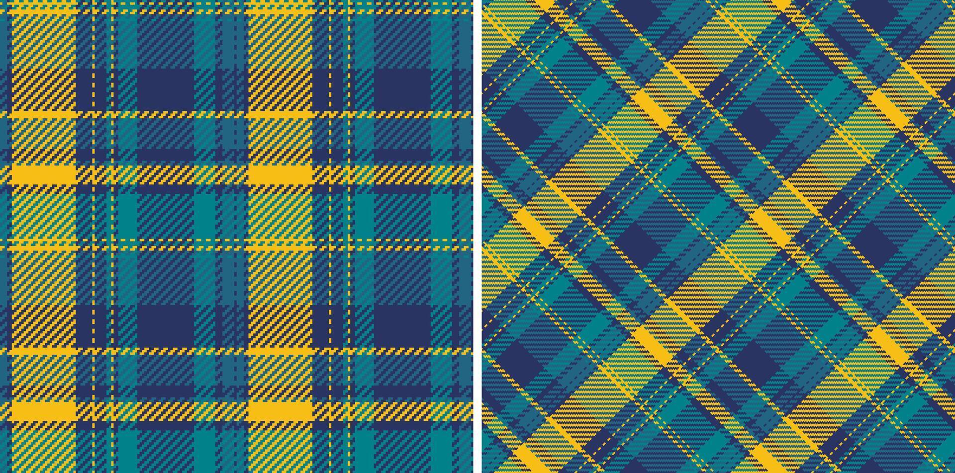 Seamless textile texture of pattern fabric tartan with a check background plaid . Set in sea colors of symmetry tissue designs. vector