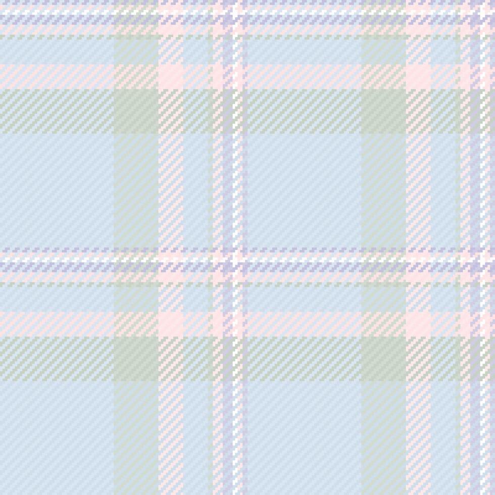 Textile check fabric of seamless tartan texture with a background plaid pattern . vector