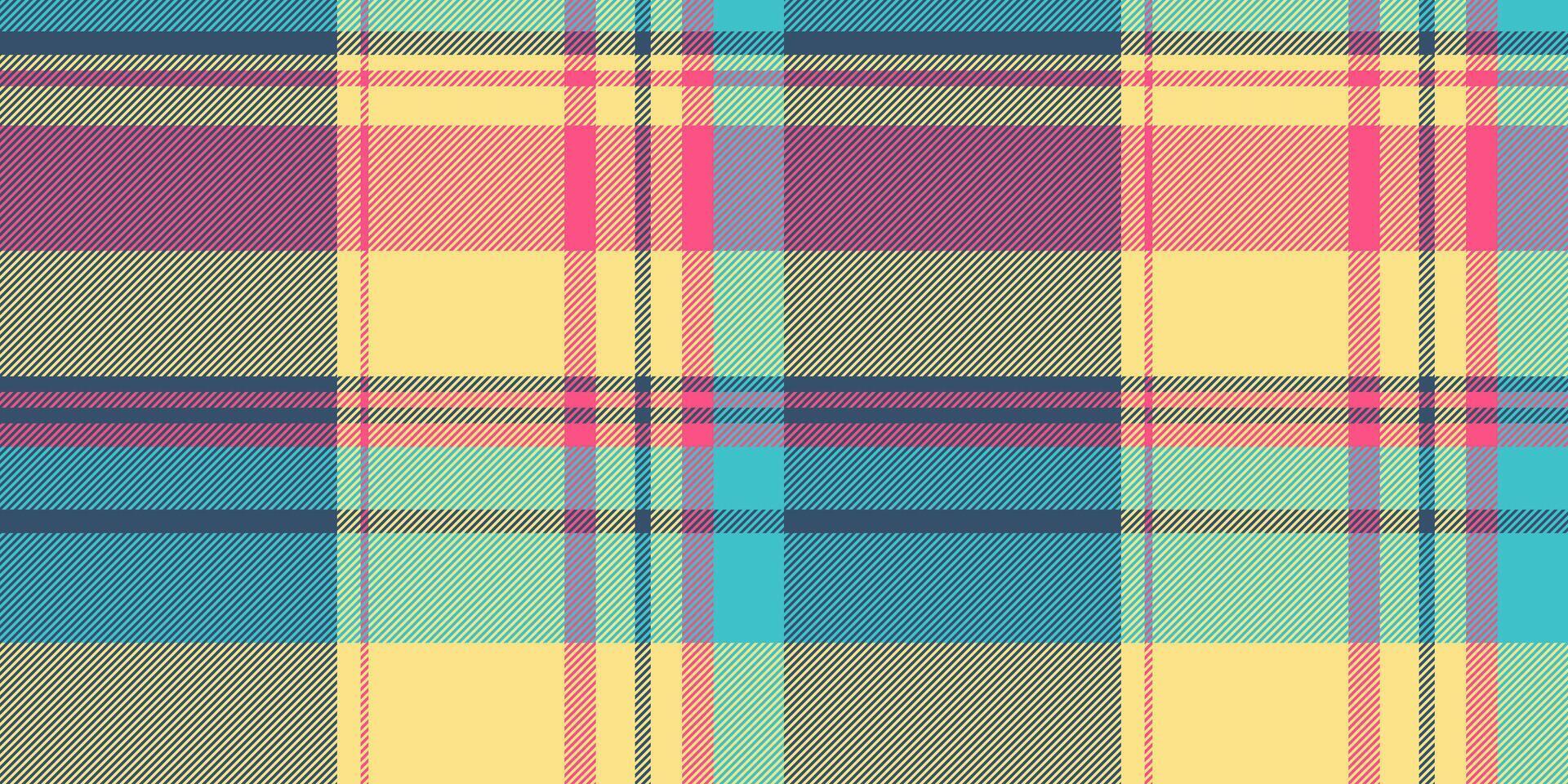 Indoor tartan check pattern, preppy plaid background texture. Countryside textile fabric seamless in yellow and blue colors. vector