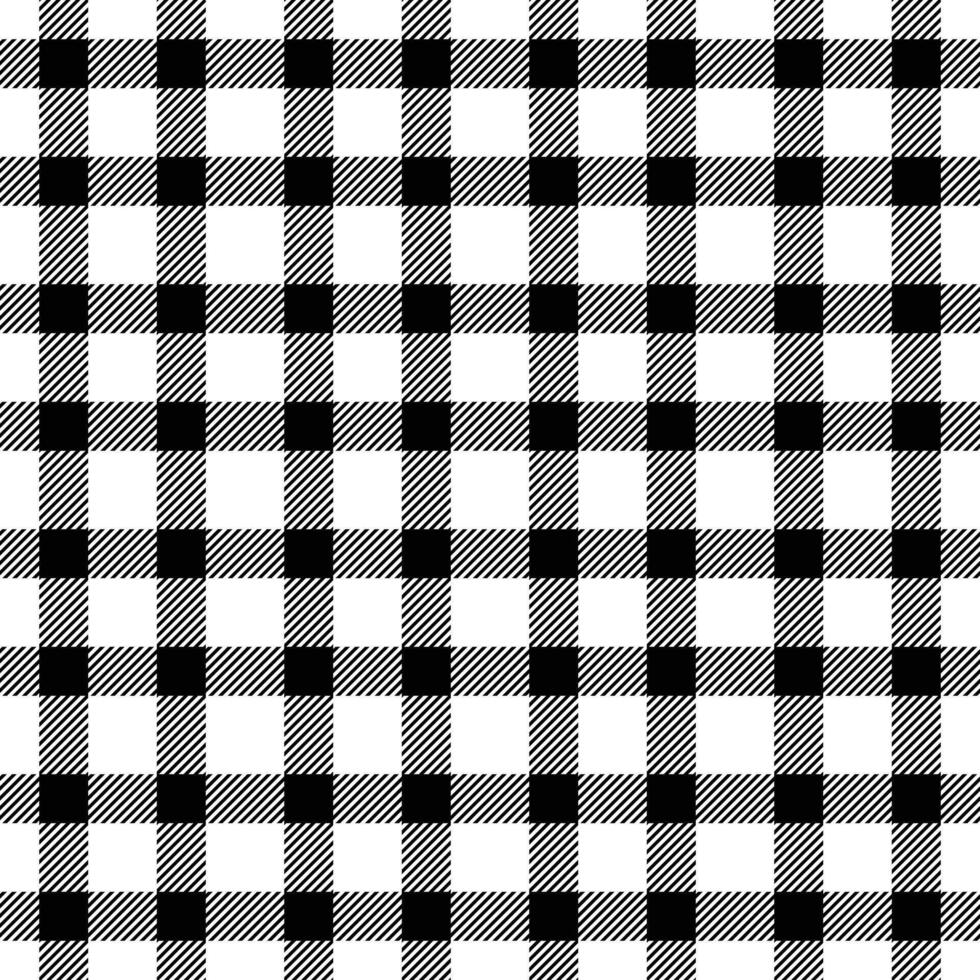 Plaid seamless pattern in black white. Check fabric texture. textile print. vector