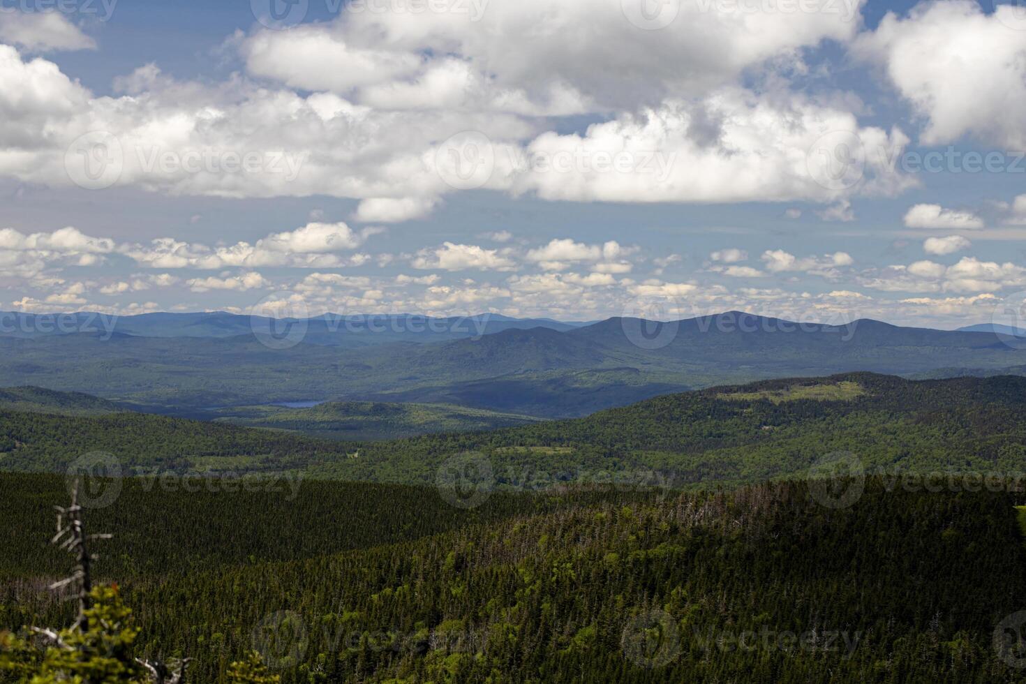 A Scenic View From A Mountaintop in The Adirondack Mountains on a Sunny Day photo