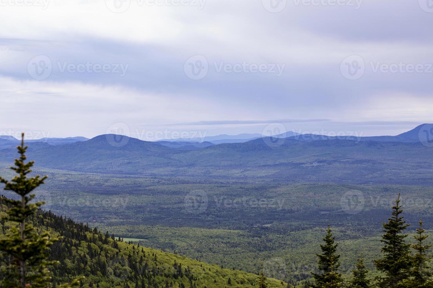 A View of the Green Mountains From Mount Megantic, Quebec, Canada, on a Cloudy Summer Day photo