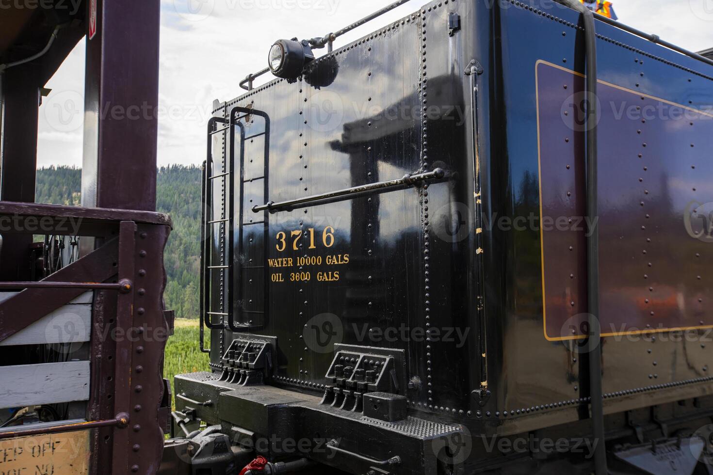 Black Steam Engine Tender Number 3716 With Water and Oil Capacity, in Canada photo