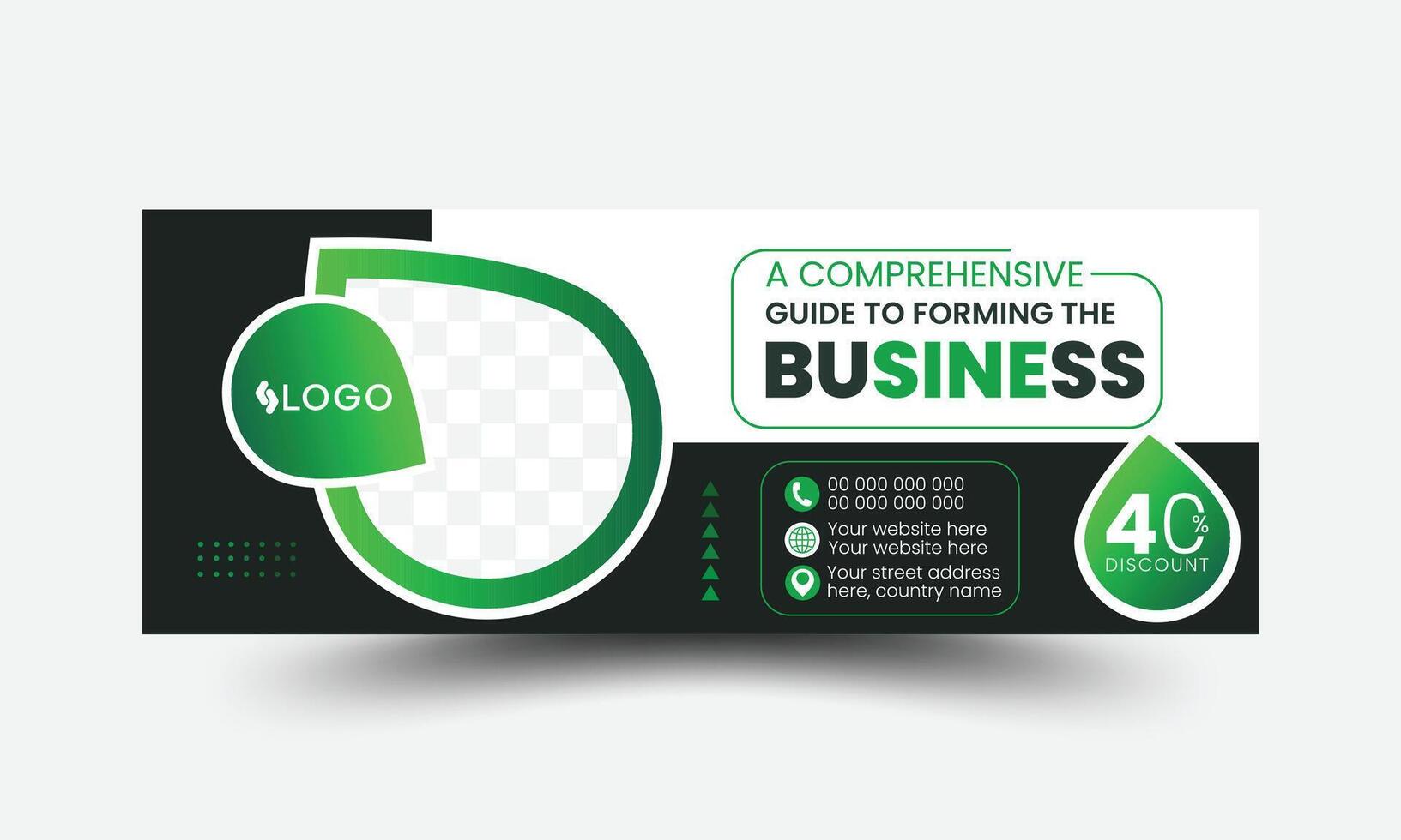 Modern digital marketing social media cover web banner template header or cover photo design expert in green color vector