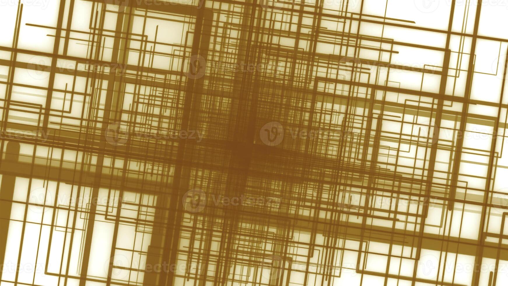 Animation of moving drawn grid in space. Motion. Movement through rotating square grid in space. Rotating square grid in 3d space photo