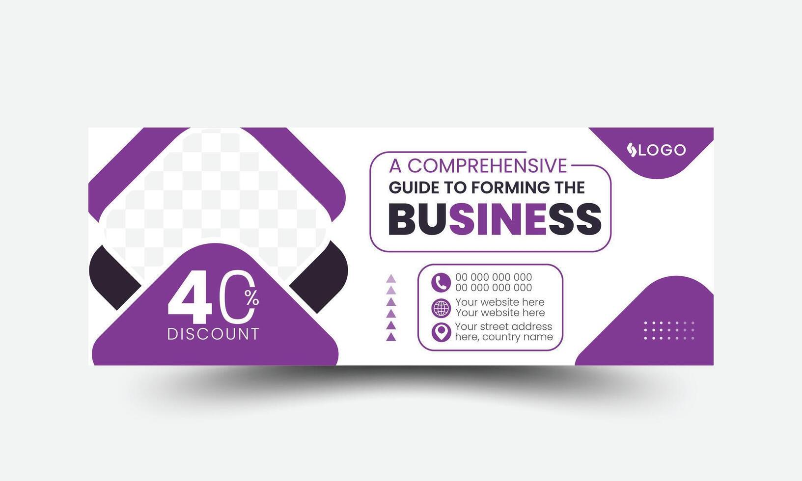 Modern abstract corporate business digital agency for social media cover banner header template vector