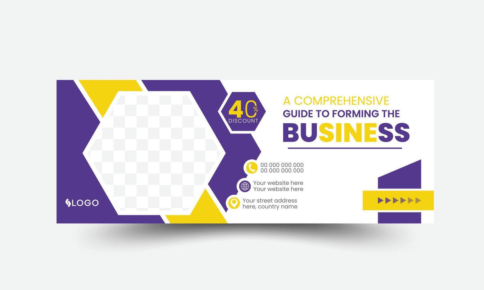 Modern abstract corporate business digital agency for social media cover banner header template vector