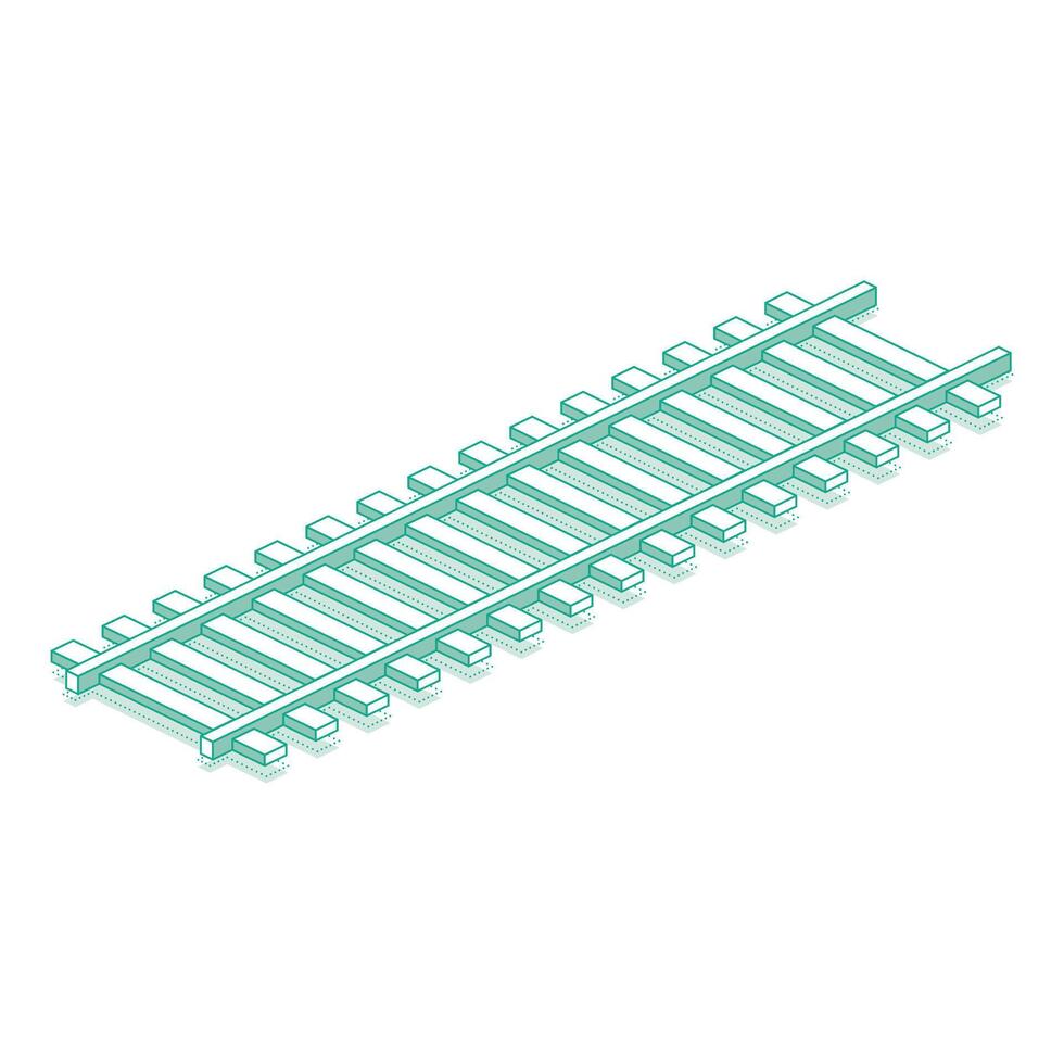 Railway track. Isometric object isolated on white background. Railway icon for web design. vector