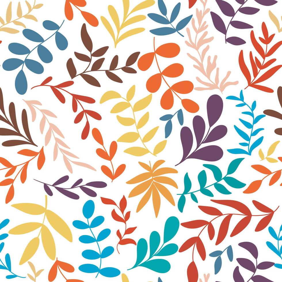 Bright colorful leaf print graphics vector