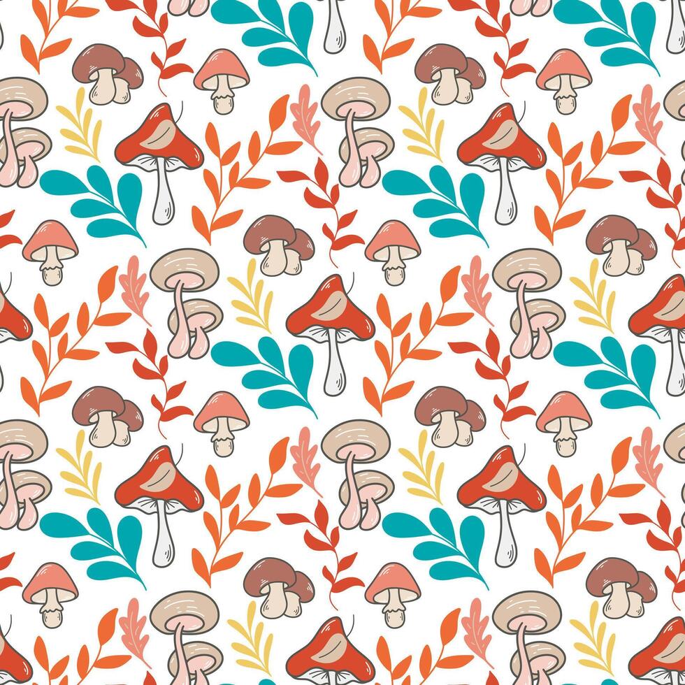 Bright colorful autumn seamless pattern vector