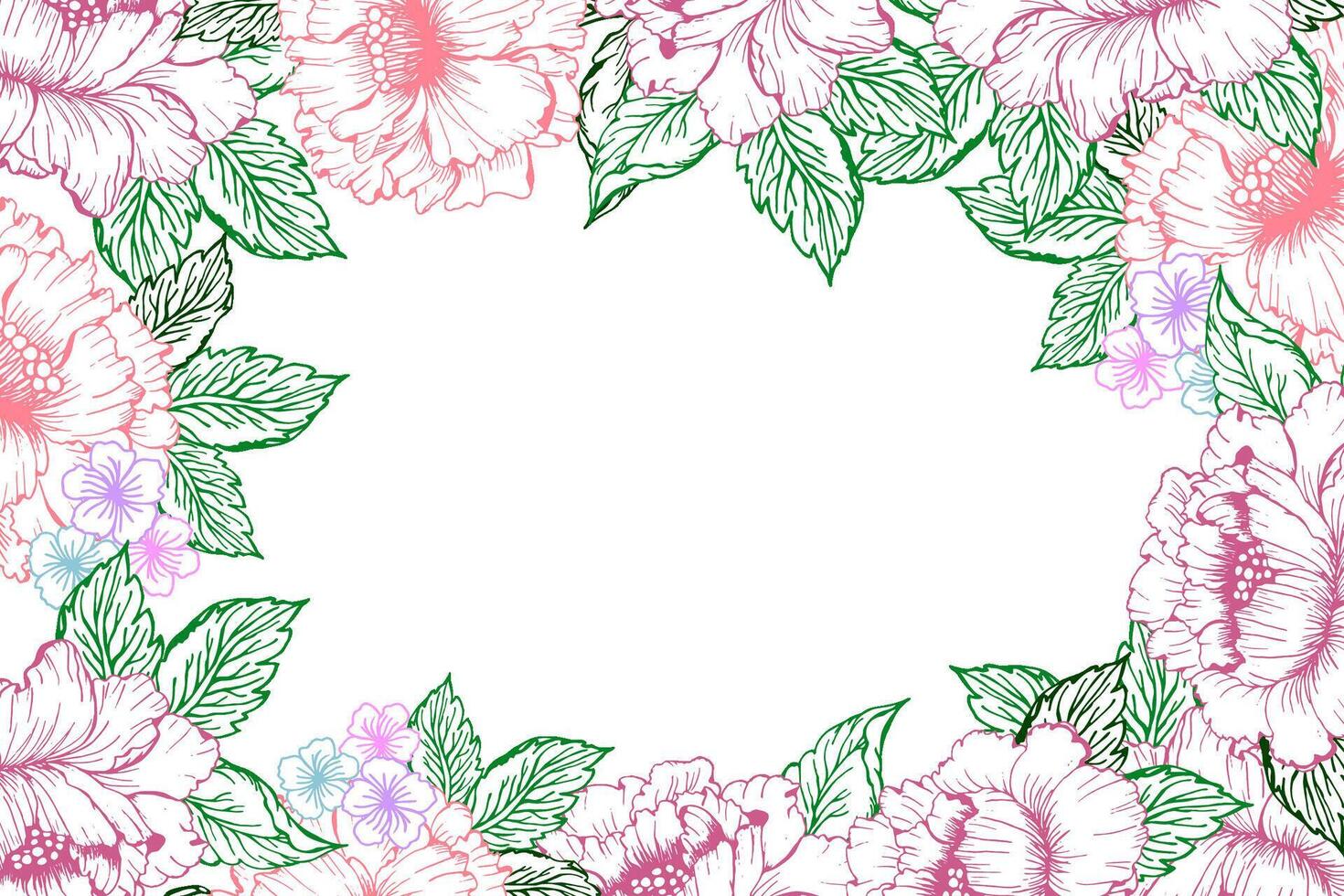 Spring floral frame for card or invite vector