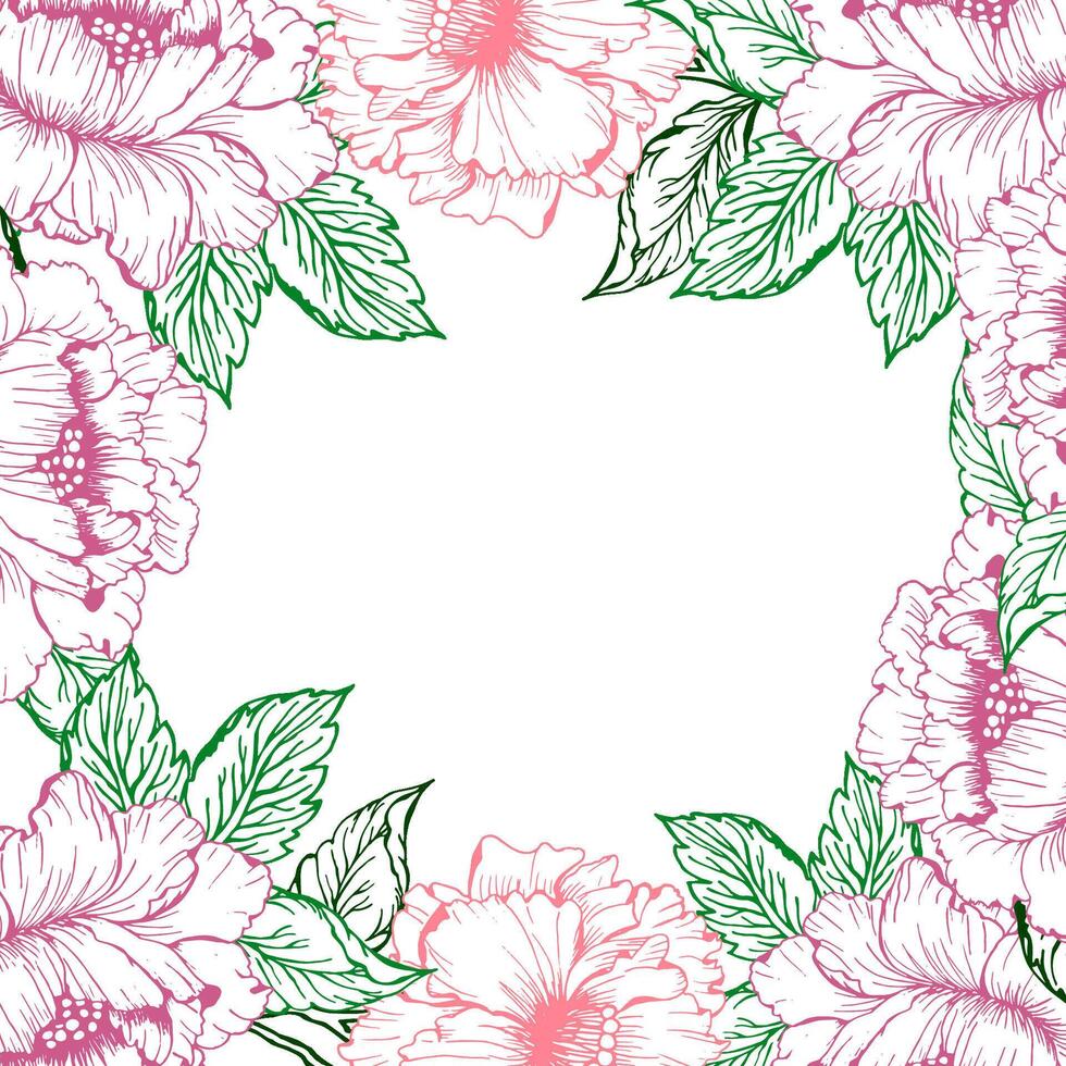 Spring floral frame for card or invite vector
