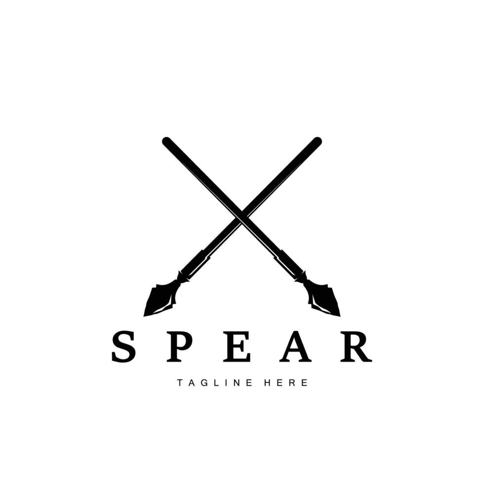 Spear Logo Old Vintage Rustic Simple Design Business Brand Spear Arrow vector