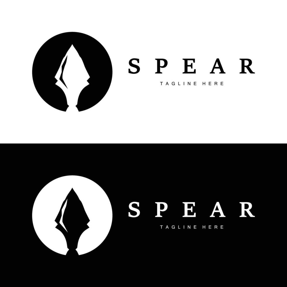 Spear Logo Old Vintage Rustic Simple Design Business Brand Spear Arrow vector