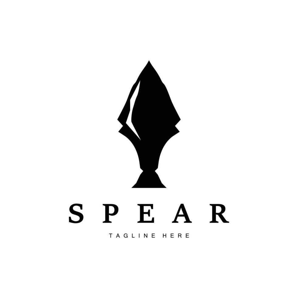 Spear Logo Old Vintage Rustic Simple Design Business Brand Spear Arrow vector